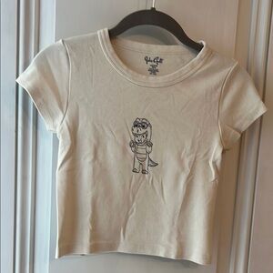 Brandy Melville Cream Short Sleeve Tee